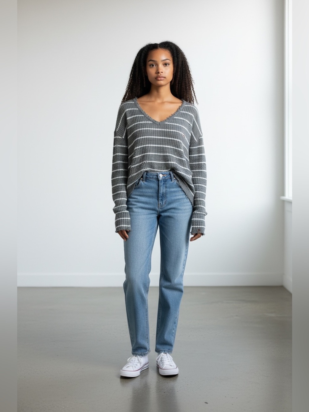 Free People Raw Edge Distressed Oversized Tunic SzM